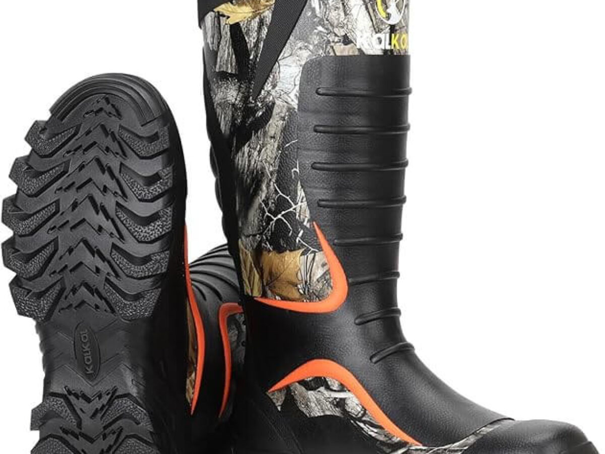 Lace shops up rubber hunting boots