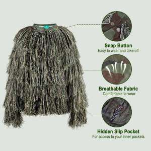 easy to wear and take off the ghillie suit