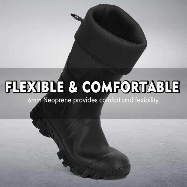 Kalkal Men's Ankle Deck Boots, Waterproof Rubber Fishing and Camp