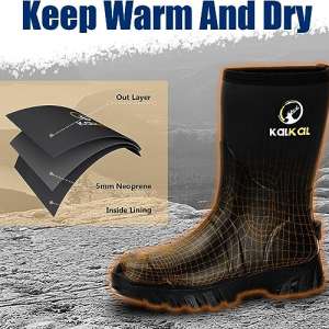 Kalkal 12 Mid Calf Waterproof Farm Boots Work Hunt Fish