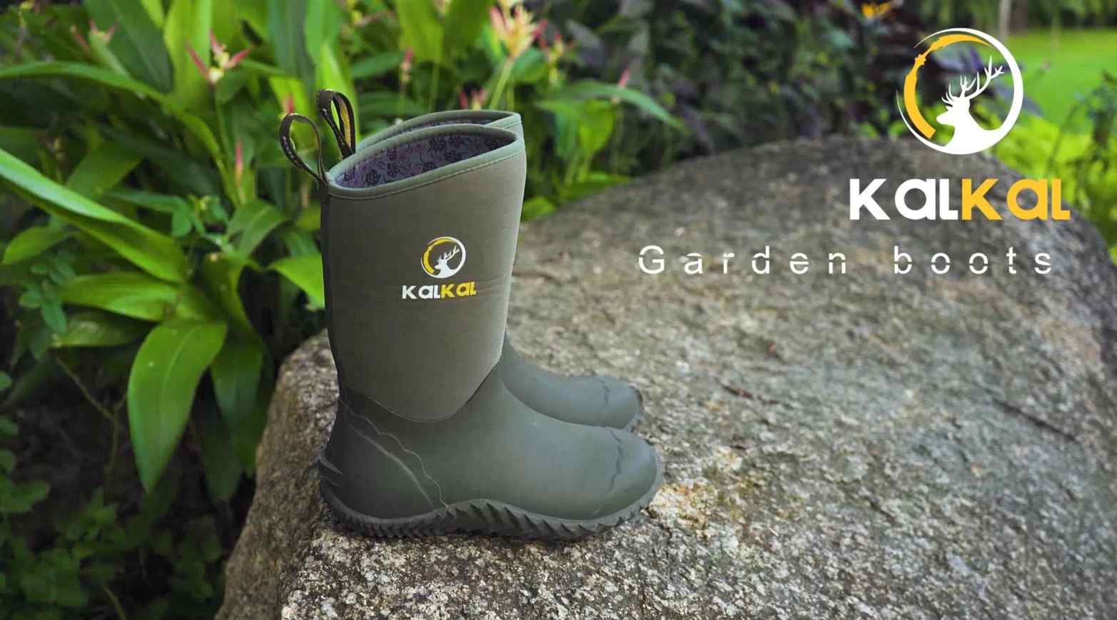  Kalkal Rubber Boots for Women, Waterproof Mid Calf Women Rain  Boots with Steel Shank, 6mm Neoprene Insulated Rubber Garden Boots for  Women Mud Working Farming Fishing, Size 5-11