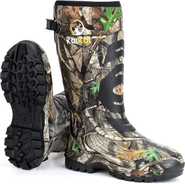 Kalkal Insulated Rubber Hunting Boots, Waterproof Camo Rain Boots For ...