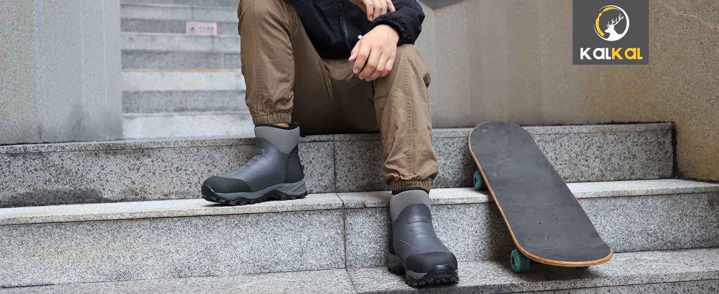 kalkal mens rain boots for commuting