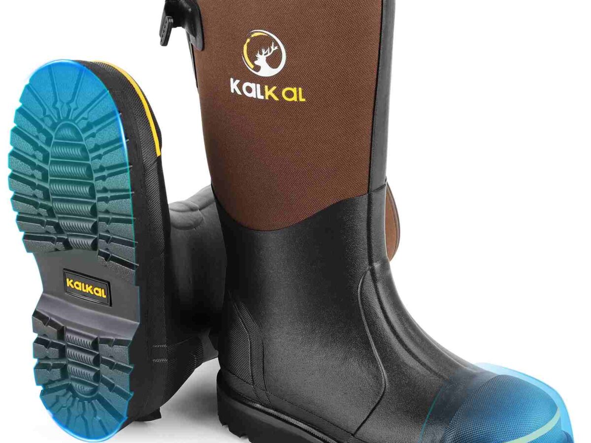 Kalkal Steel Toe Insulated Rubber Boots Puncture Resistant Boots For Construction Outdoor Work