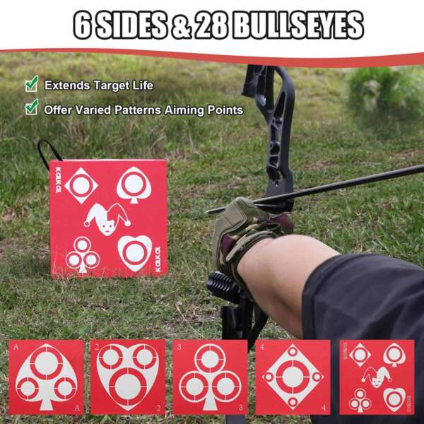 6 side archery range target
