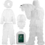 Kalkal Snow Ghillie Suit, 5-Piece White Hunting Snow Suit For Winter