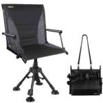 360° Swivel Hunting Chair Adjustable Height, Silent Heavy Duty Folding Ground Hunting Seat