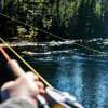 fly fishing in the lake