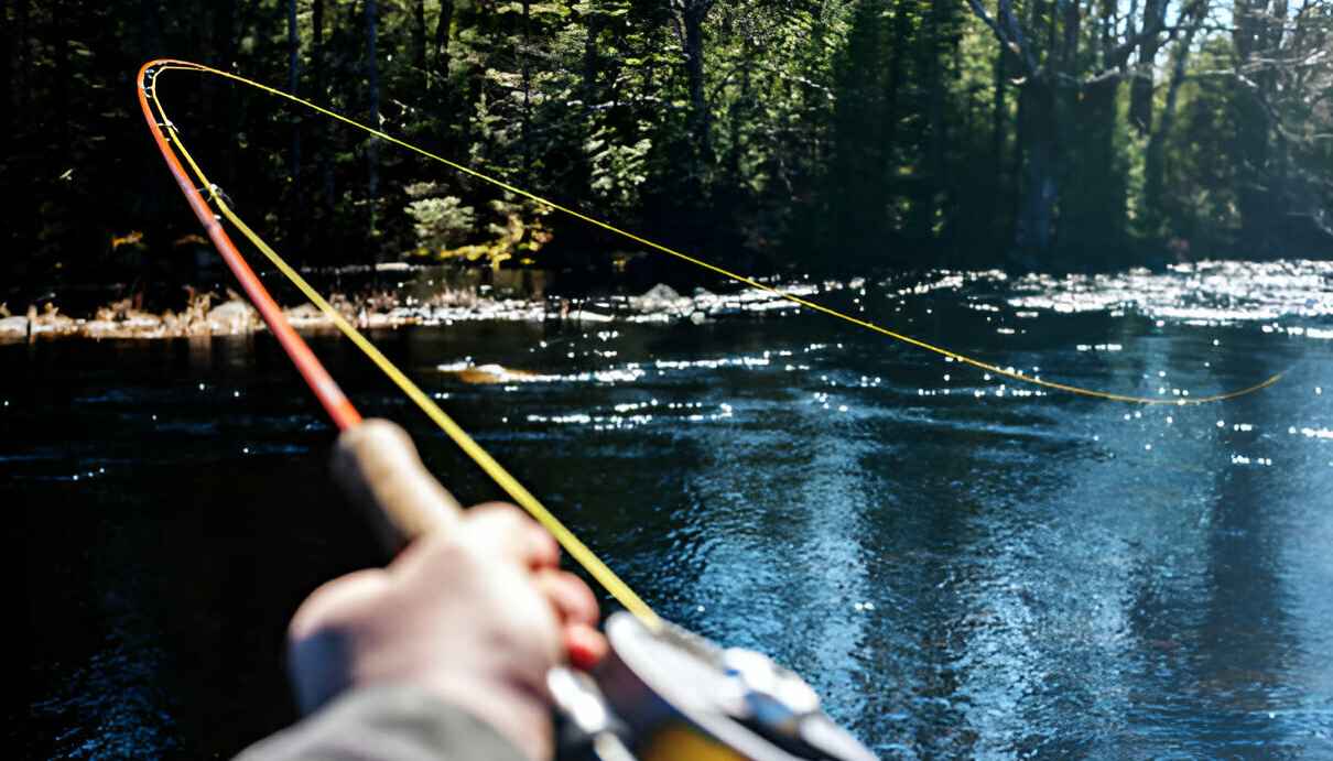 fly fishing in the lake