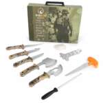 10 Pieces Field Dressing Knife Kit, Professional Stainless Steel Hunting Knives Tools For Deer Hunting, Fishing, Camping