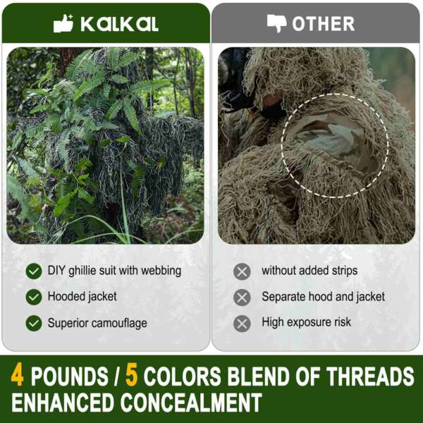 green ghillie suit with webbing