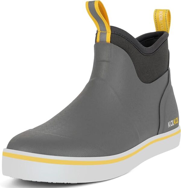 men's deck boots dark grey