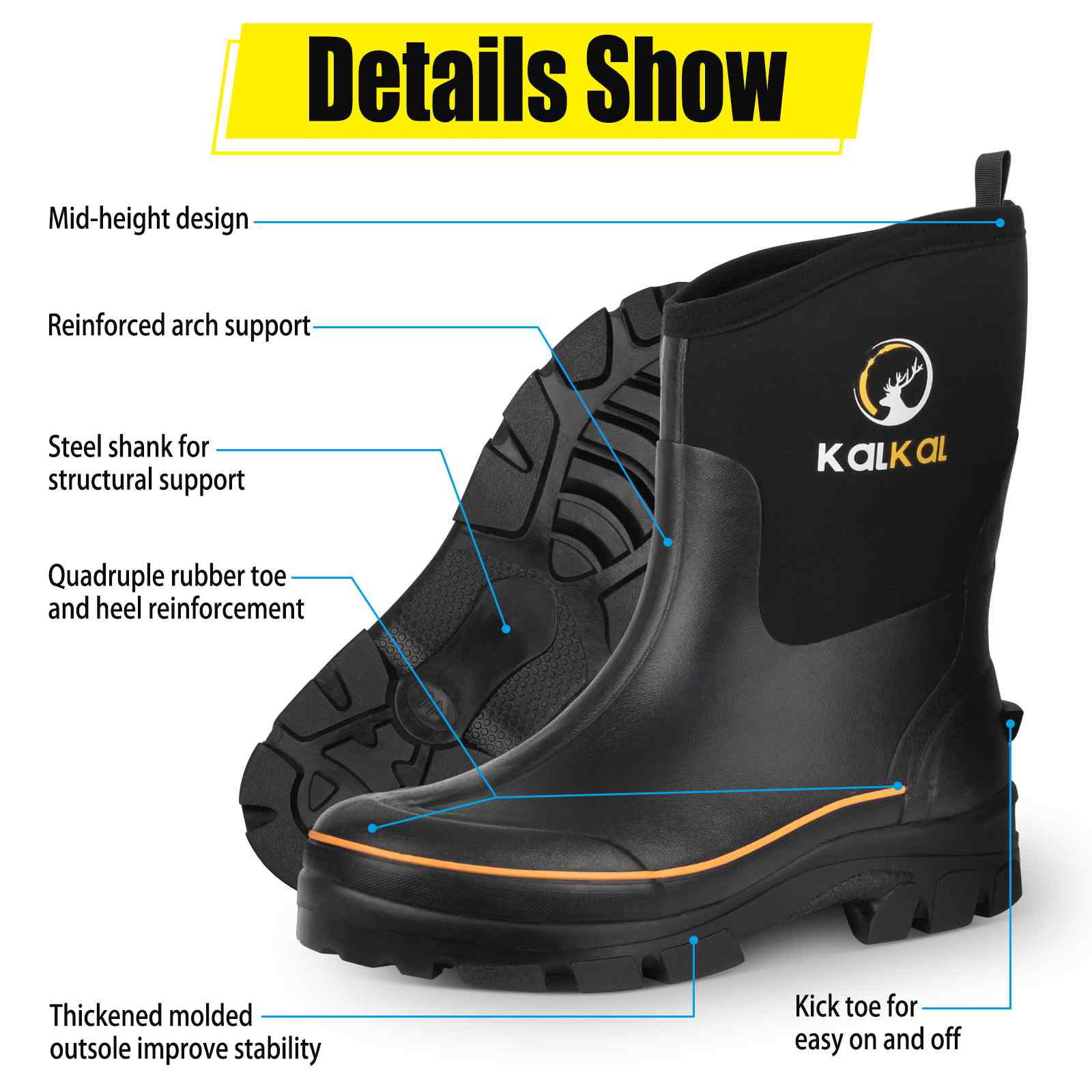 Rubber boots with steel shank online