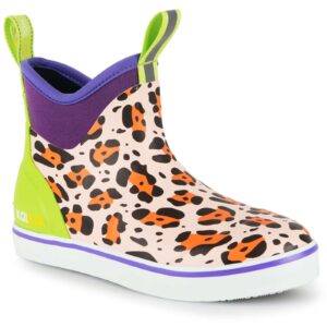 women's deck boots leopard print