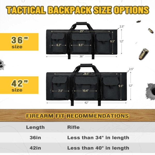 36 inch rifle bags size chart