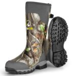 Men's Camo Neoprene Hunting Boots, Insulated Adjustable Calf Hunting Boots For Cold Weather