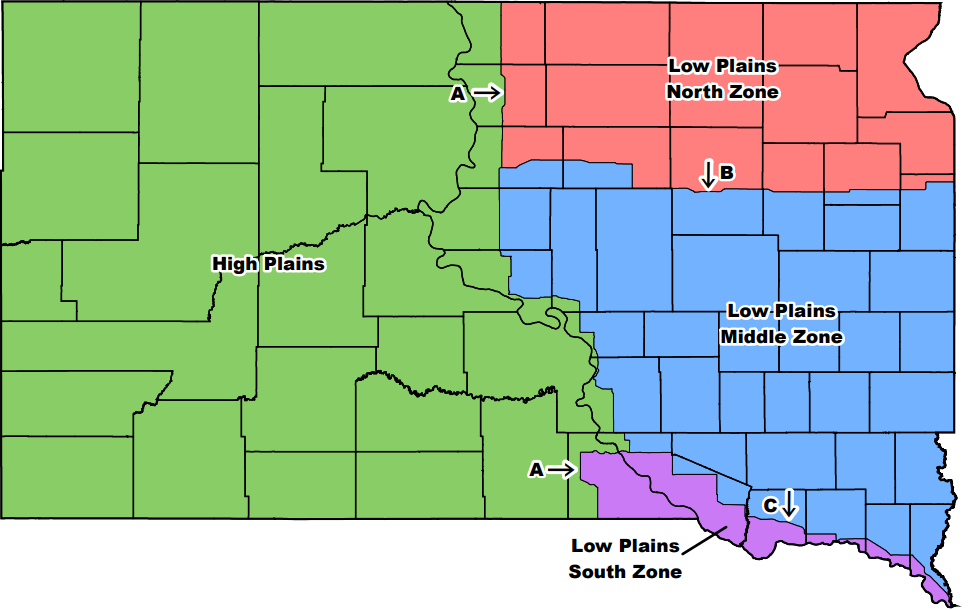 South Dakota Waterfowl Hunting Zone Map