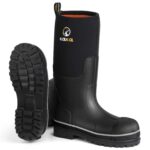 Men's Waterproof Composite Toe Rubber Boots, Non Metallic Safety Toe Boots With Wide Toe Box