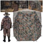 300 Degree See Through Hunting Blind, 6-Sided Pop Up Camo Hunting Blind For Deer, Turkey, Bow Hunting