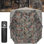 300 Degree See Through Hunting Blind, 6-Sided Pop Up Camo Hunting Blind For Deer, Turkey, Bow Hunting