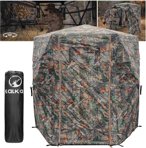 hunting ground blind with storge bag