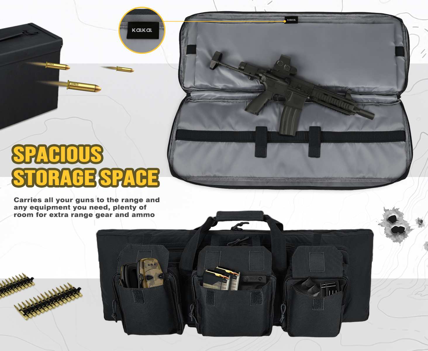 tactical rifle case with storge bags