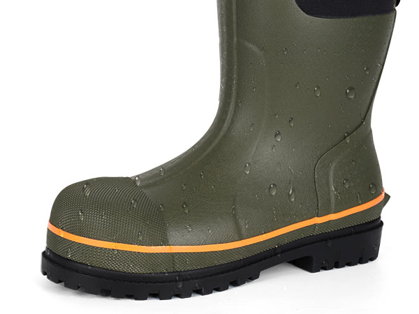 Men s Waterproof Composite Toe Rubber Boots Non Metallic Safety Toe Boots With Wide Toe Box