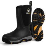 Men's Calf High Farm Ranch Boots, Waterproof Insulated Chemical Resistant Rubber Boots For Farm Ranch Fishing