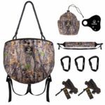 300lbs Hunting Saddle Kit, Camo Tree Stand Saddle System With Padded Seat, Bridge, Safety Rope, Carabiner