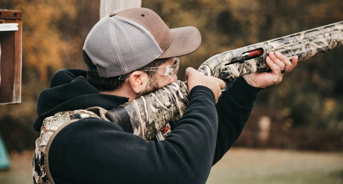 a hunter tests shot size for guns