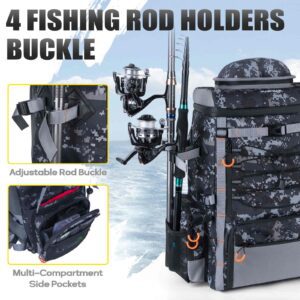 4 rod holders for fish backpack