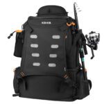 51L Fishing Backpack With Cooler and Rod Holders, Waterproof Fisherman's Backpack For Surf Fishing