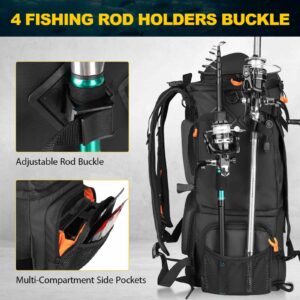 fishing backpack with 4 rod holders