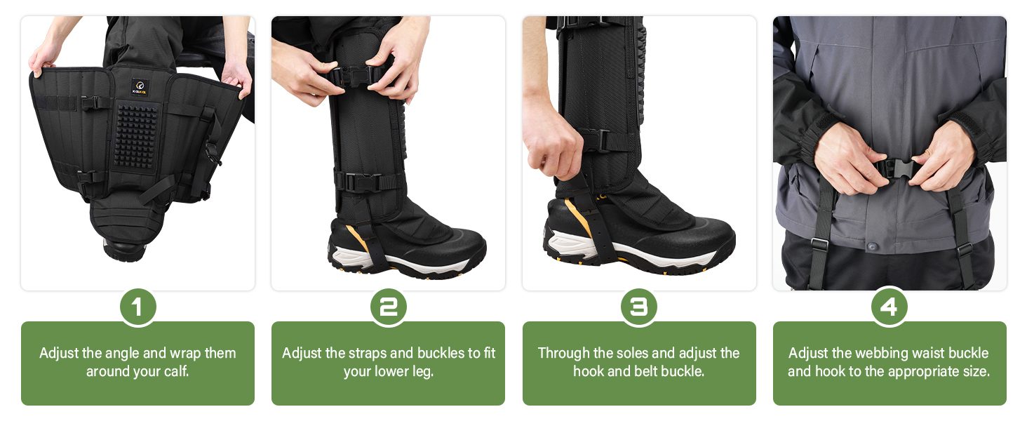 how to use Kalkal snake gaiters